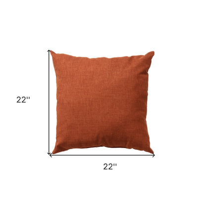 22" X 22" Orange Indoor Outdoor Throw Pillow