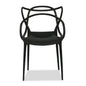 22" Black Heavy Duty Plastic Indoor Outdoor Dining Chair