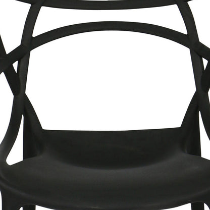 22" Black Heavy Duty Plastic Indoor Outdoor Dining Chair