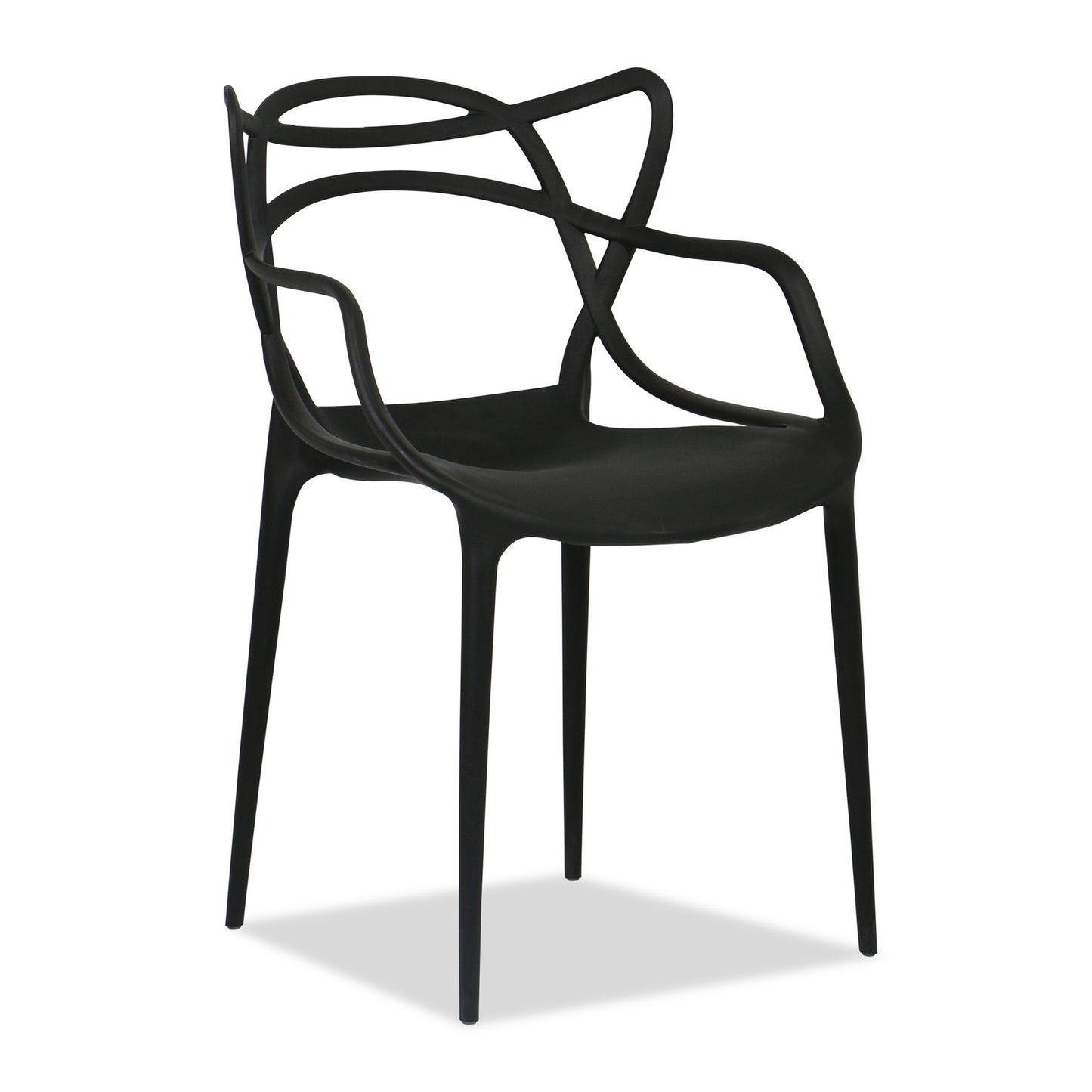 22" Black Heavy Duty Plastic Indoor Outdoor Dining Chair