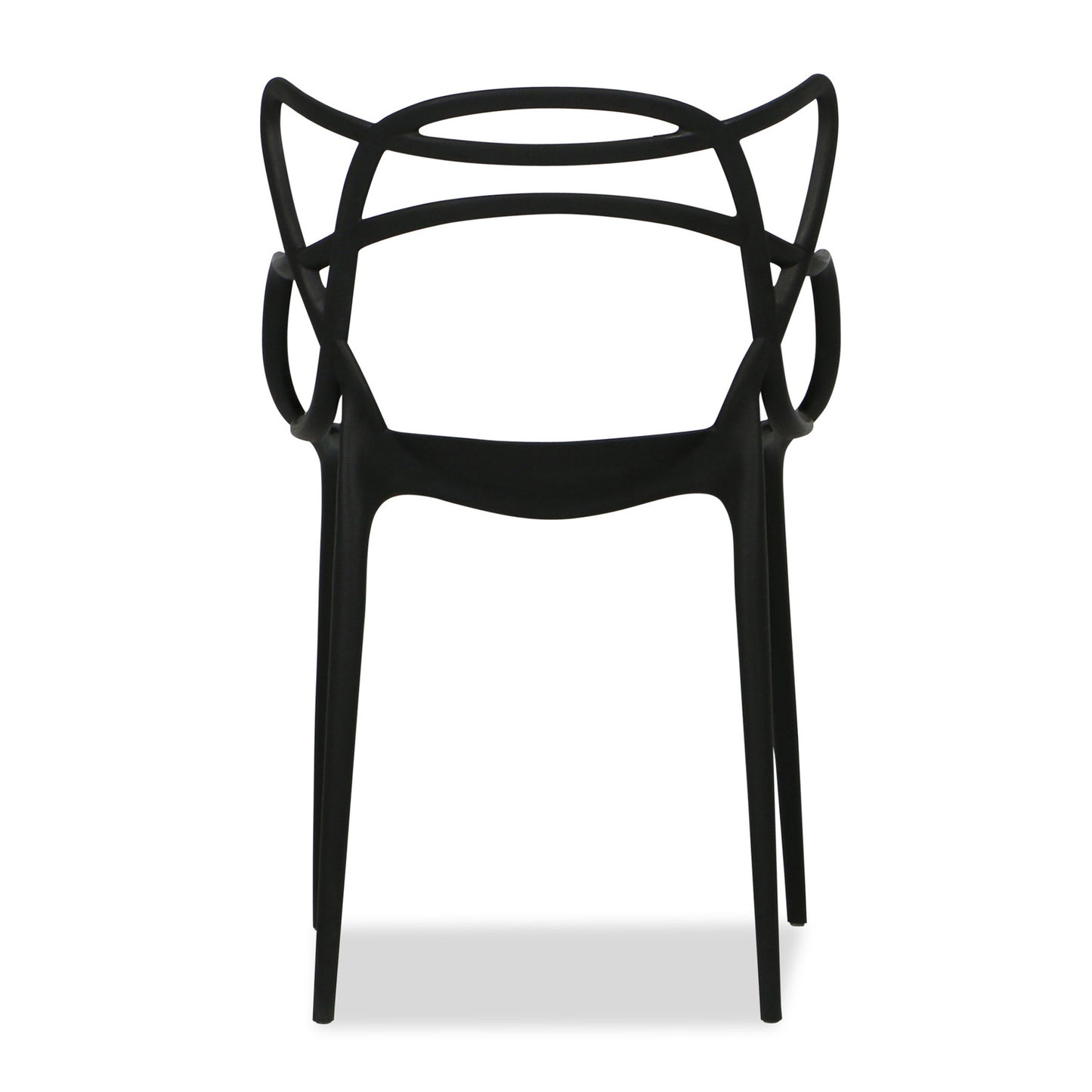 22" Black Heavy Duty Plastic Indoor Outdoor Dining Chair