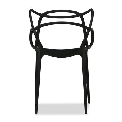 22" Black Heavy Duty Plastic Indoor Outdoor Dining Chair