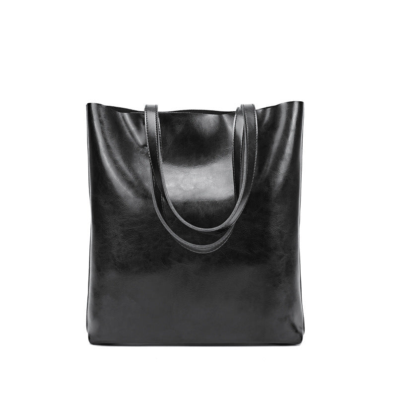 Women's Cow Leather Tote Bag Stylish And Simple