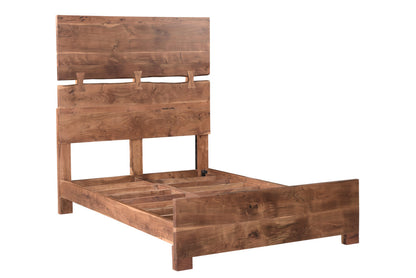 Live Edge Solid Wood Queen Brown Bed