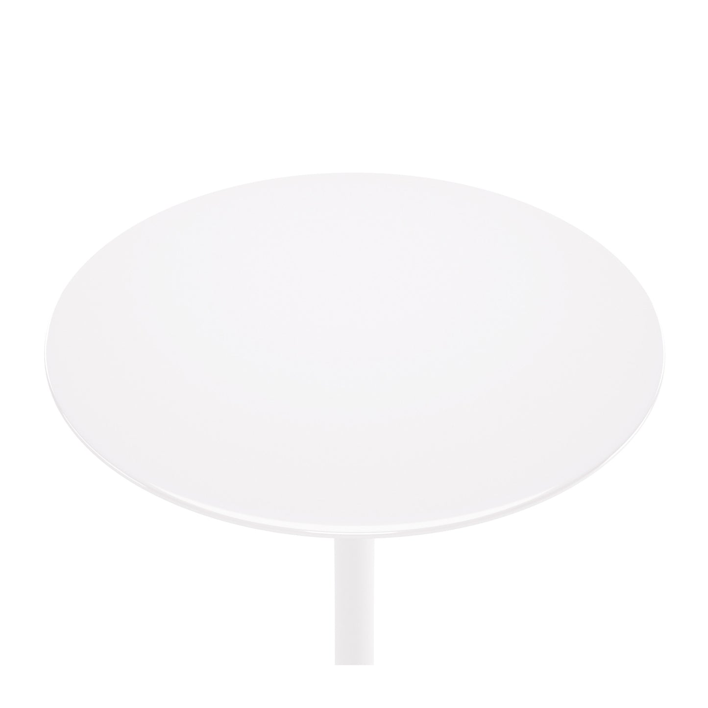 32" White Rounded Fiberglass and Metal Bar Table