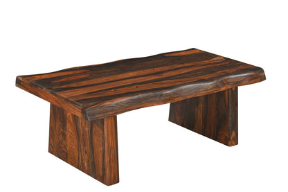 51" Dark Brown Solid Wood Coffee Table