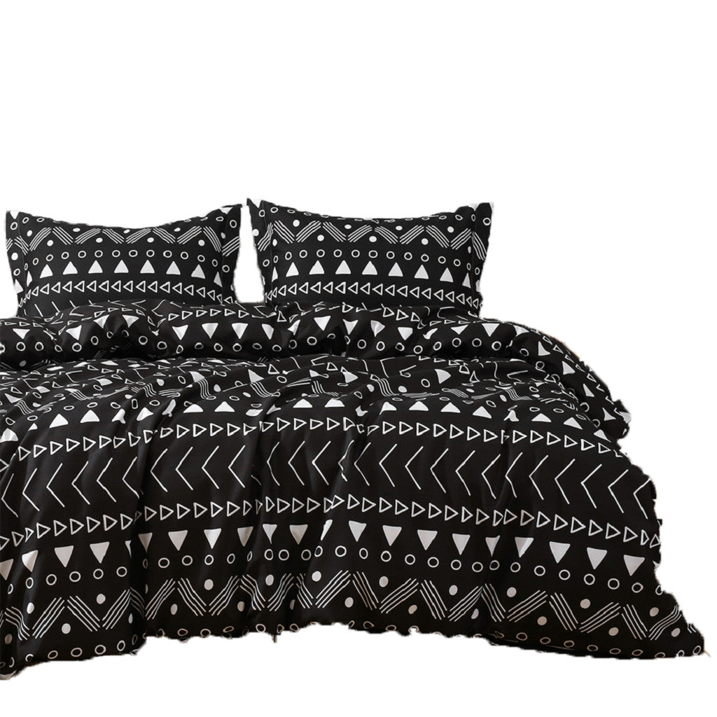 Black Queen Microfiber 1400 Thread Count Washable Duvet Cover Set