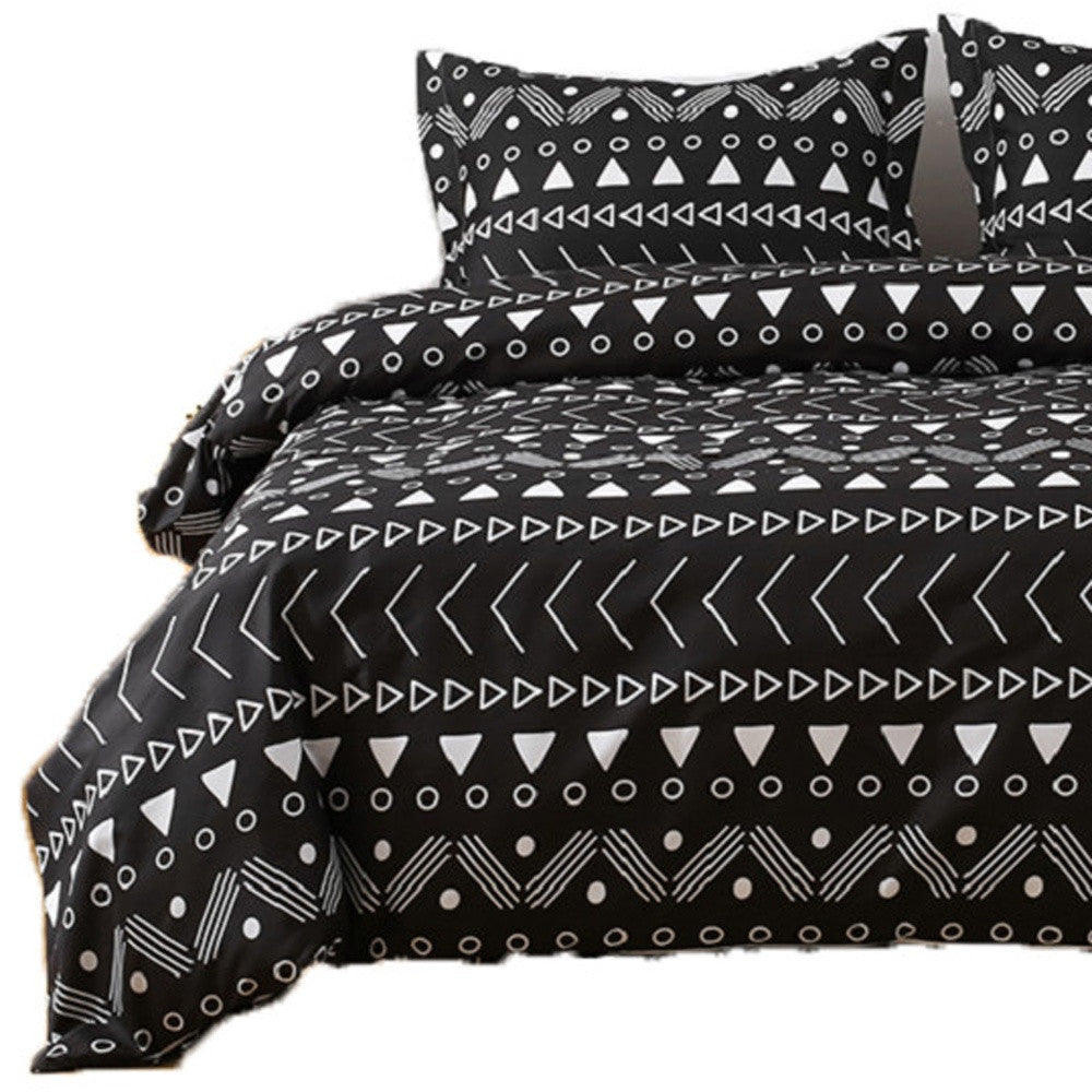 Black Queen Microfiber 1400 Thread Count Washable Duvet Cover Set