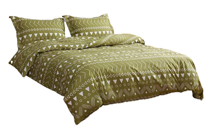 Olive Green Queen Microfiber 1400 Thread Count Washable Duvet Cover Set