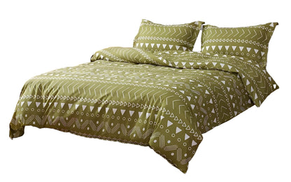 Olive Green Queen Microfiber 1400 Thread Count Washable Duvet Cover Set