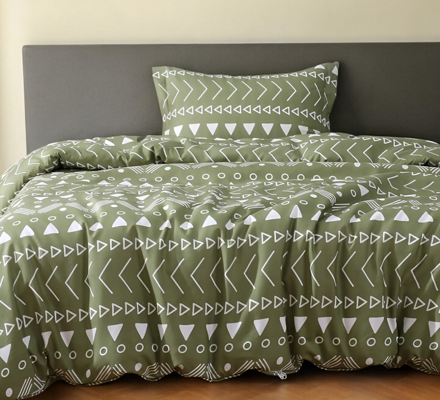 Sage Twin Microfiber 1400 Thread Count Washable Duvet Cover Set