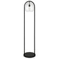 65" Black Column Floor Lamp With Clear Seeded Glass Globe Shade