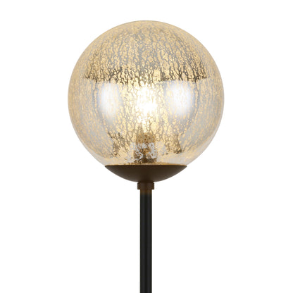 66" Black Novelty Floor Lamp With Clear Transparent Glass Globe Shade