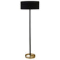 62" Black Traditional Shaped Floor Lamp With Black No Pattern Drum Shade