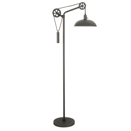 72" Steel Reading Floor Lamp With Silver Dome Shade