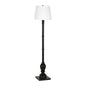 66" Black Traditional Shaped Floor Lamp With White Frosted Glass Empire Shade