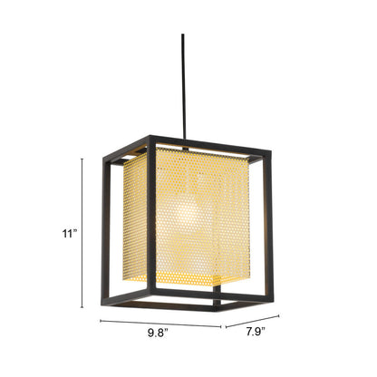 Gold and Black Geometric Metal Ceiling Light