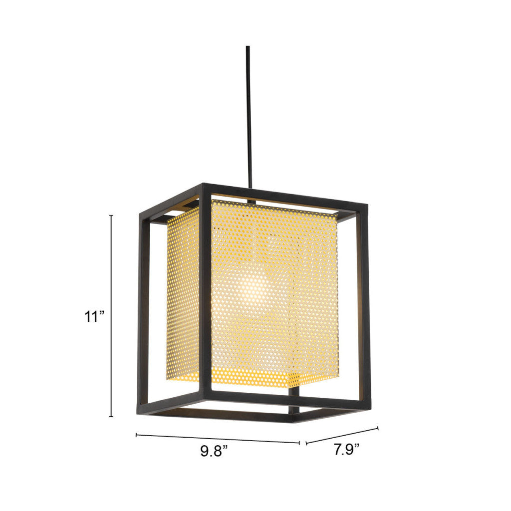 Gold and Black Geometric Metal Ceiling Light