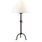 32" Black Metal Table Lamp With Off White Empire Shade