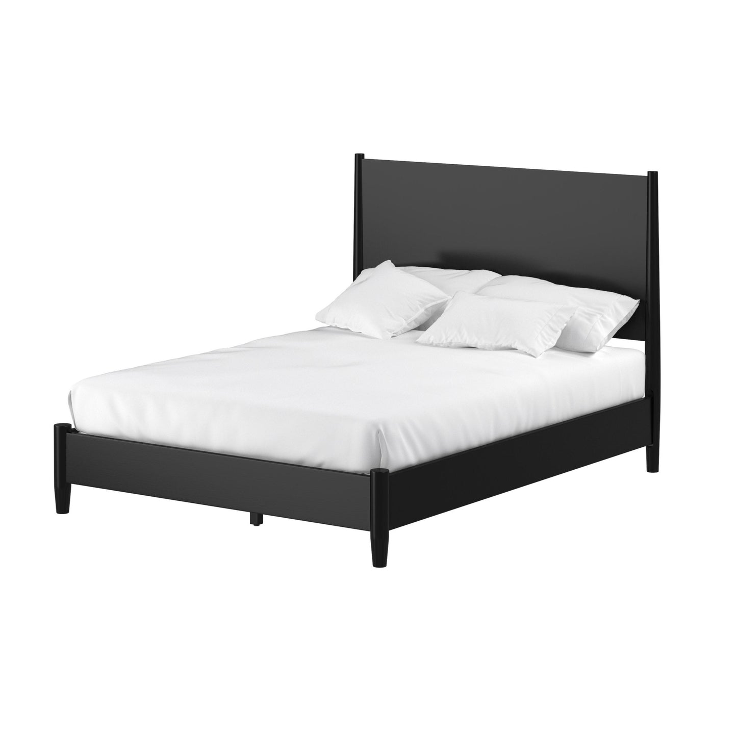 Black Solid and Manufactured Wood California King Bed