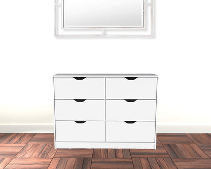 42" White Four Drawer Dresser