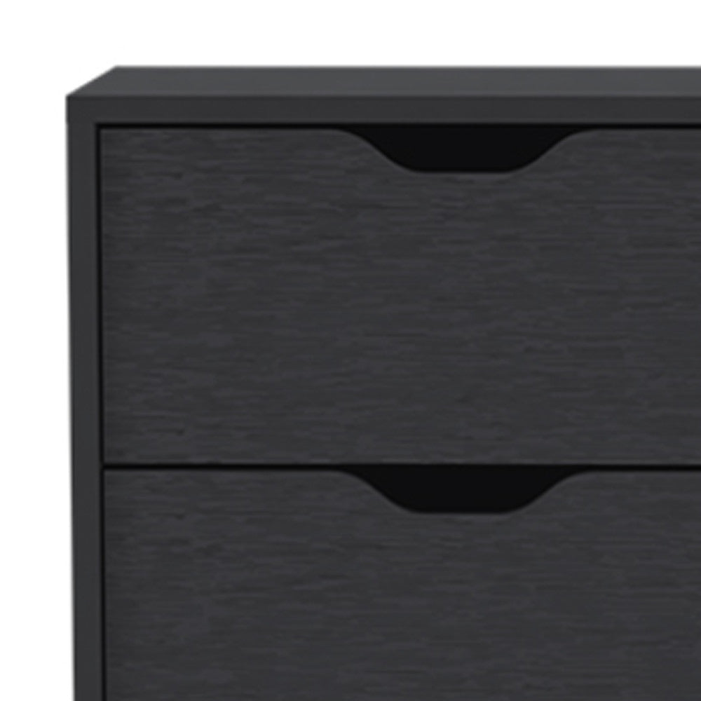 18" Black Five Drawer Standard Chest