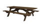 94" Dark Brown Solid Wood Outdoor Picnic Table