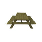 94" Green Solid Wood Outdoor Picnic Table with Umbrella Hole