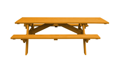 94" Natural Solid Wood Outdoor Picnic Table