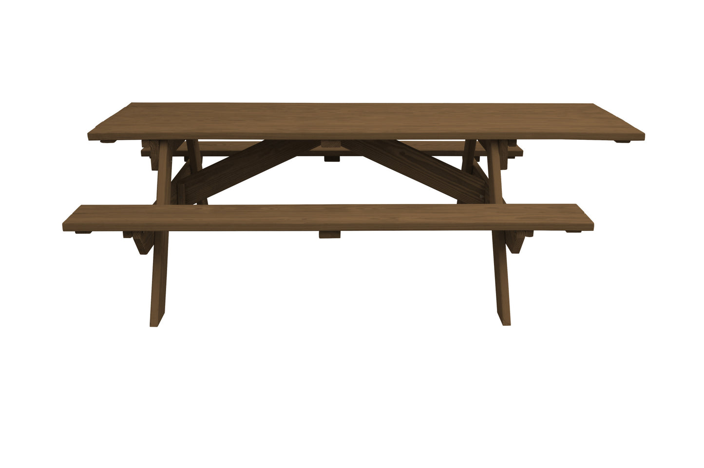 94" Wood Brown Solid Wood Outdoor Picnic Table