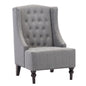 25" Gray And Black Upholstered Wingback Accent Chair