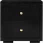 19" Black Two Drawer Nightstand