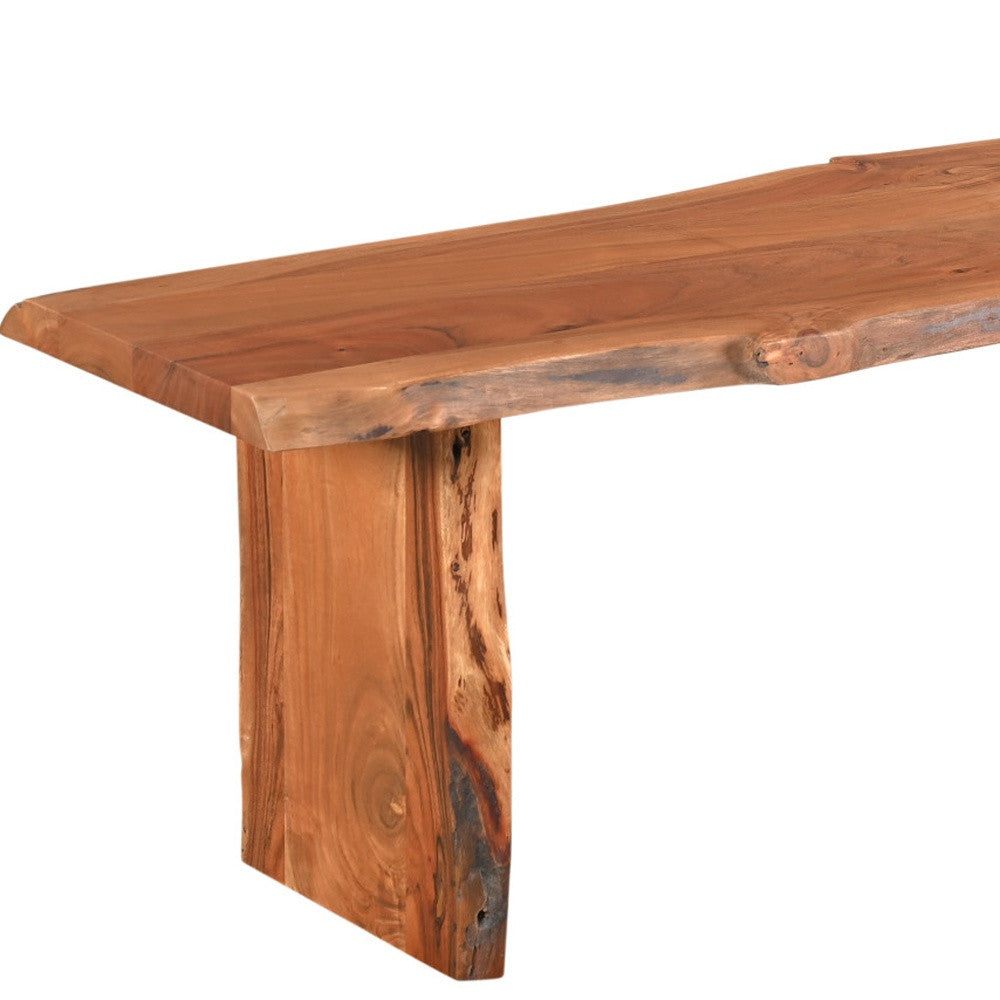 85" Brown Solid Wood Live Edge Dining Bench