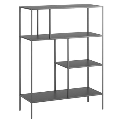 Gray Metal Four Tier Geometric Bookcase