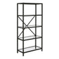 63" Black Metal and Glass Five Tier Etagere Bookcase