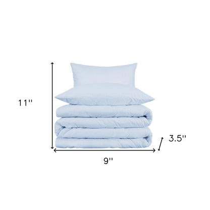 Light Blue Queen Cotton Blend 1000 Thread Count Washable Duvet Cover Set