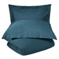 Navy Blue Queen 100% Cotton 300 Thread Count Washable Duvet Cover Set