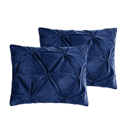 Navy Blue Queen Polyester 130 Thread Count Washable Down Comforter Set