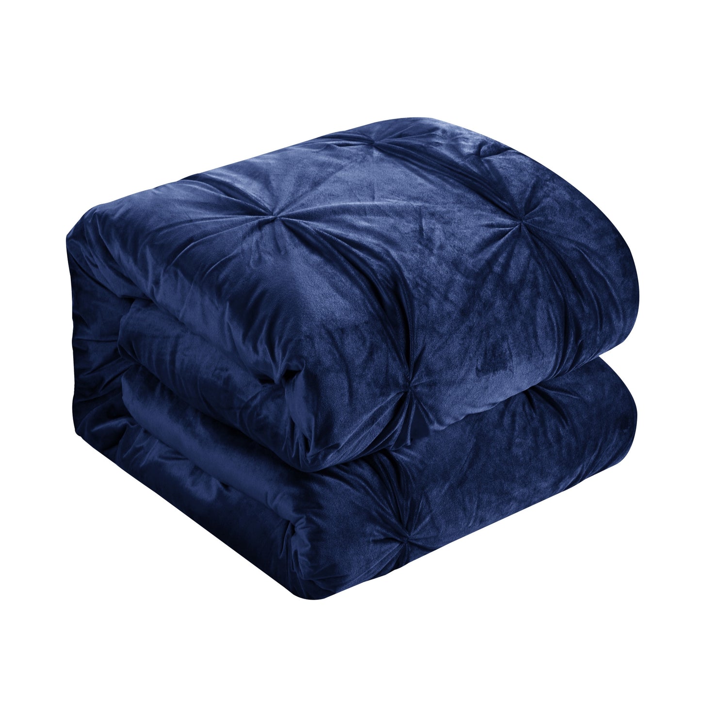 Navy Blue Queen Polyester 130 Thread Count Washable Down Comforter Set