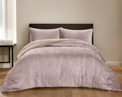 Blush Queen Polyester 180 Thread Count Washable Down Comforter Set