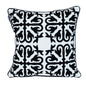 18" X 18" Black 100% Cotton Geometric Zippered Pillow