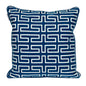 20" Blue Geometric Cotton Throw Pillow