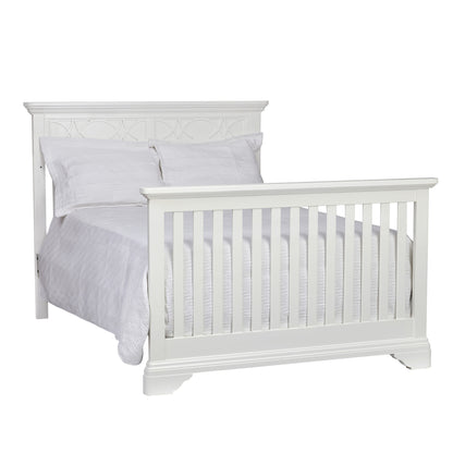 White Solid and Manufactured Wood Standard Four In One Convertible Crib