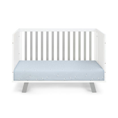 Gray and White Solid and Manufactured Wood Standard Three In One Convertible Crib