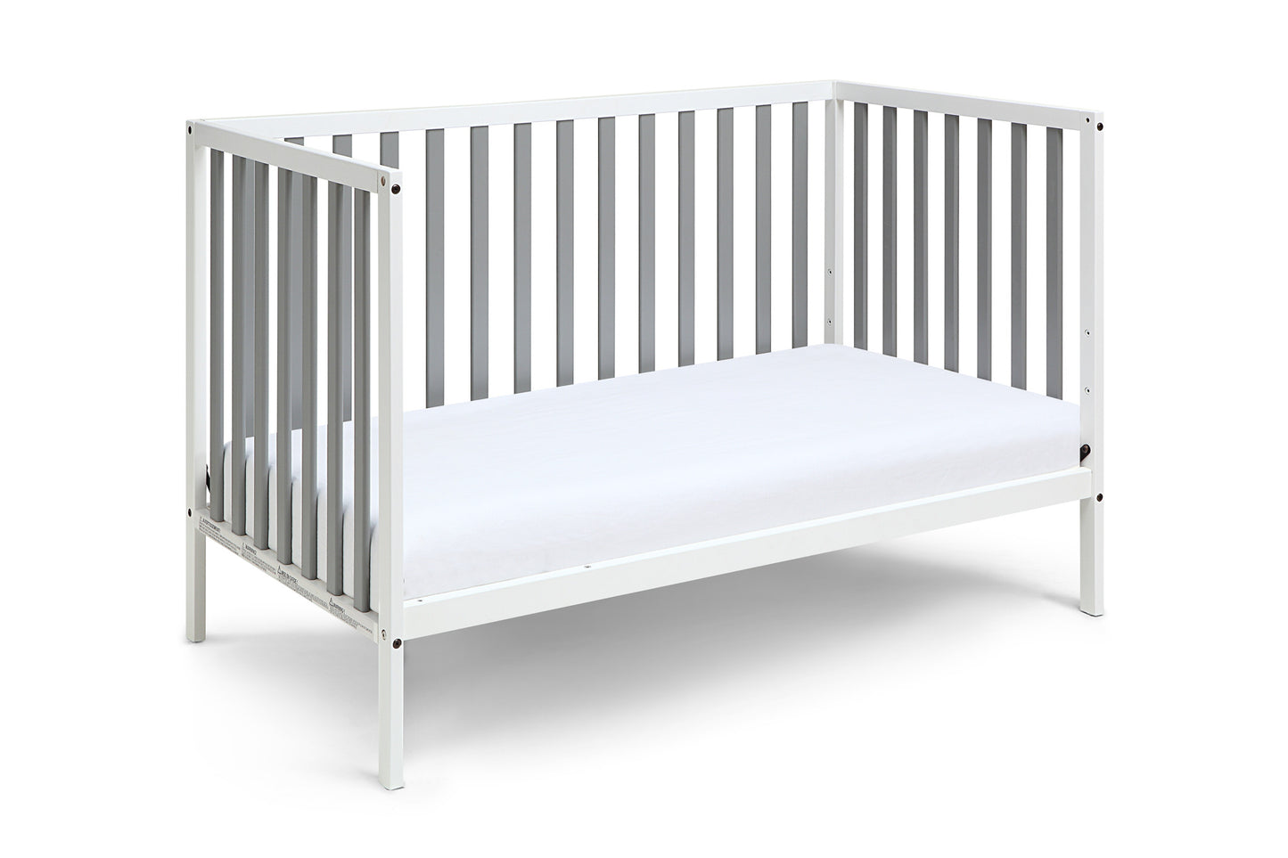 Gray and White Solid and Manufactured Wood Standard Three In One Convertible Crib