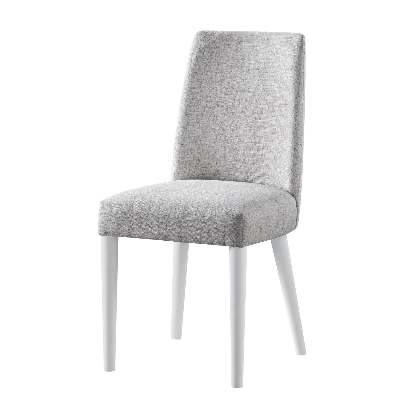 23" Gray And White Solid Wood And Upholstered Fabric Parsons Chair