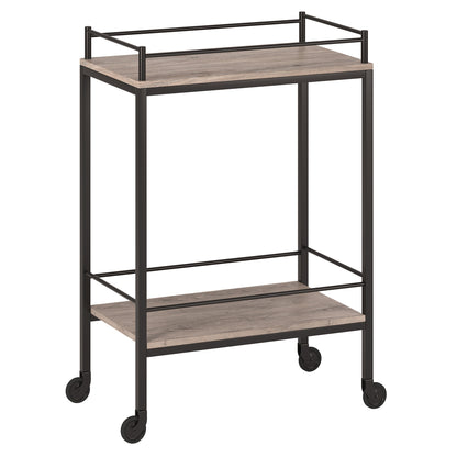 Gray Steel Rolling Bar Cart