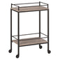 Gray Steel Rolling Bar Cart