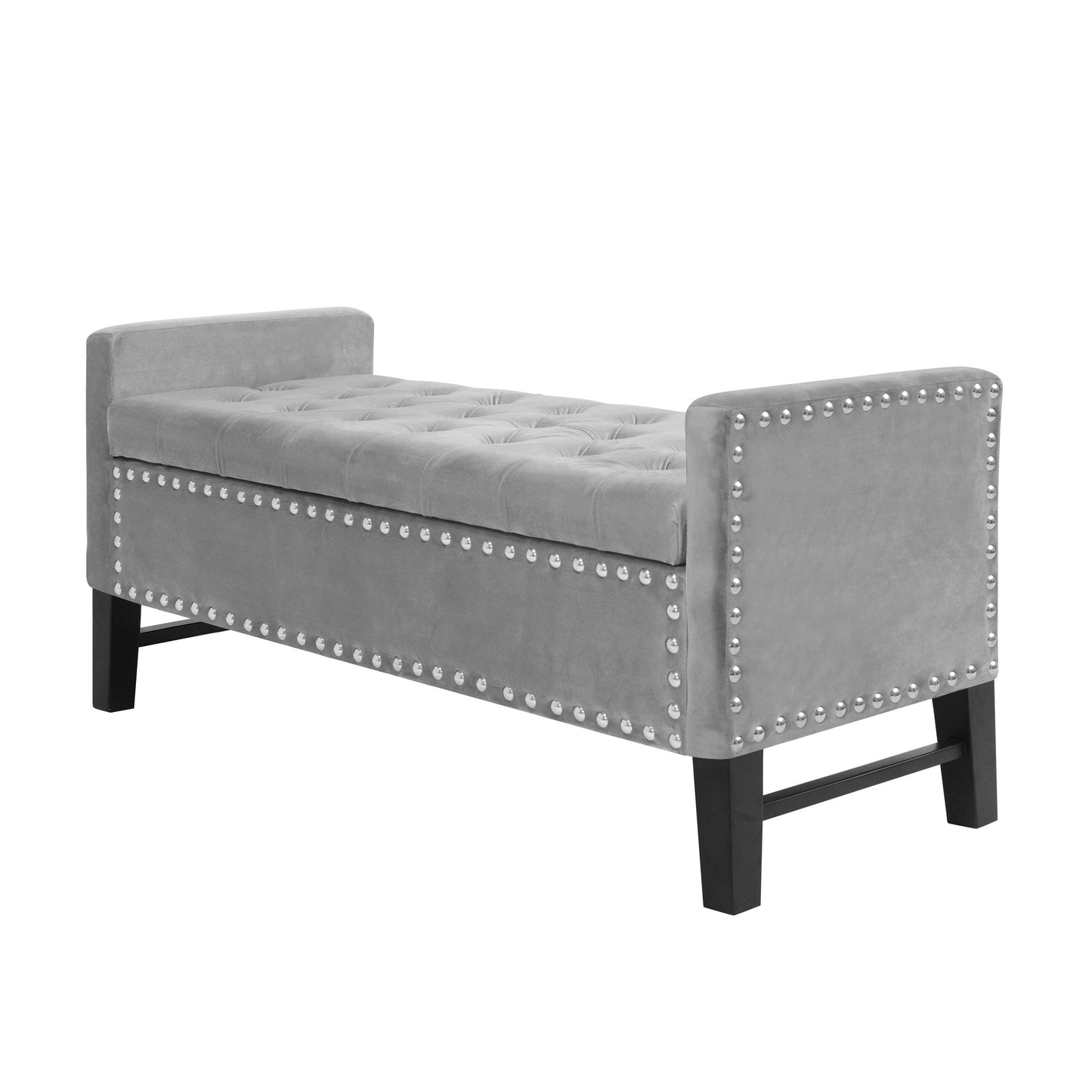 50" Espresso Upholstered PU Leather Bench with Flip top