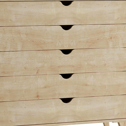 36" Natural Five Drawer Dresser